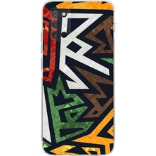 PrintiFy Samsung Galaxy A02S Kamera Korumalı Kapak Soyut Grafiti Tasarımlı Şeffaf Kılıf