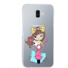 PrintiFy Samsung Galaxy J6 Plus Uyumlu Kamera Korumalı Kapak Vespagirl Tasarımlı Şeffaf Kılıf