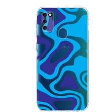 PrintiFy Samsung Galaxy M21 Kamera Korumalı Kapak Renkli Desen Tasarımlı Şeffaf Kılıf