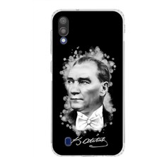 PrintiFy Samsung Galaxy M10 Uyumlu Kamera Korumalı Kapak Atatürk Tasarımlı Şeffaf Kılıf