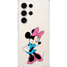 PrintiFy Samsung Galaxy S23 Ultra Kamera Korumalı Kapak Minnie Mouse Tasarımlı Şeffaf Kılıf