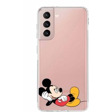 PrintiFy Samsung Galaxy S21 Kamera Korumalı Kapak Mickey Mouse Tasarımlı Şeffaf Kılıf