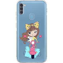 PrintiFy Samsung Galaxy A11 Kamera Korumalı Kapak Vespagirl Tasarımlı Şeffaf Kılıf