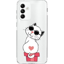PrintiFy Samsung Galaxy M13 Uyumlu Kamera Korumalı Kapak Coolcat Tasarımlı Şeffaf Kılıf