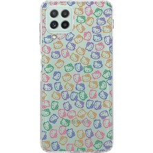 PrintiFy Samsung Galaxy M22 Kamera Korumalı Kapak Hello Kitty Tasarımlı Şeffaf Kılıf