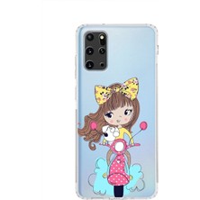 PrintiFy Samsung Galaxy S20 Plus Uyumlu Kamera Korumalı Kapak Vespagirl Tasarımlı Şeffaf Kılıf