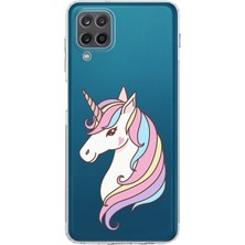 PrintiFy Samsung Galaxy M12 Kamera Korumalı Kapak Unicorn Tasarımlı Şeffaf Kılıf