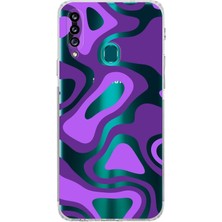PrintiFy Samsung Galaxy A20S Kamera Korumalı Kapak Renkli Desen Tasarımlı Şeffaf Kılıf