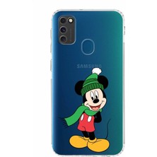 PrintiFy Samsung Galaxy M30S Kamera Korumalı Kapak Mickey Mouse Tasarımlı Şeffaf Kılıf