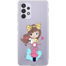 PrintiFy Samsung Galaxy A53 Kamera Korumalı Kapak Vespagirl Tasarımlı Şeffaf Kılıf