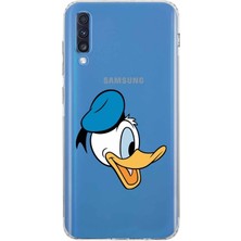 PrintiFy Samsung Galaxy A70S Kamera Korumalı Kapak Donald Duck Tasarımlı Şeffaf Kılıf