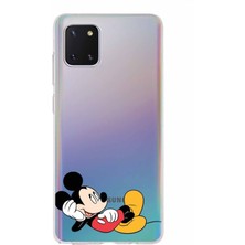 PrintiFy Samsung Galaxy Note 10 Lite Uyumlu Kamera Korumalı Kapak Mickey Mouse Tasarımlı Şeffaf Silikon Kılıf