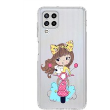 PrintiFy Samsung Galaxy M32 Uyumlu Kamera Korumalı Kapak Vespagirl Tasarımlı Şeffaf Kılıf