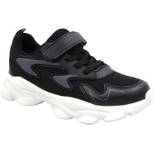 Prego (Conpax) Phlon Hafif Taban Cırtlı Ortapedik Çocuk Spor Ayakkabı Siyah