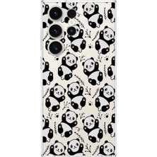 PrintiFy Samsung Galaxy S24 Ultra Kamera Korumalı Kapak Panda Tasarımlı Şeffaf Kılıf