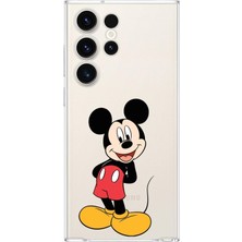 PrintiFy Samsung Galaxy S23 Ultra Kamera Korumalı Kapak Mickey Mouse Tasarımlı Şeffaf Kılıf
