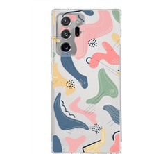 PrintiFy Samsung Galaxy Note 20 Ultra Kamera Korumalı Kapak Abstract Tasarımlı Şeffaf Kılıf