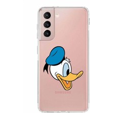 PrintiFy Samsung Galaxy S21 Fe Kamera Korumalı Kapak Donald Duck Tasarımlı Şeffaf Kılıf