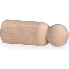 Scrollino Montessori Toys Ahşap El Yapımı Peg Bebek 6'lı Boyama Seti Fırça Boya Dahil -Peg6-9,5cm