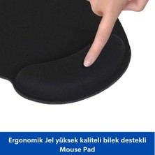 Luti Concept Bilek Destekli Jelli Mouse Pad Oval Kaydrmaz Taban Oyun Ofis Fare Altlığı Ergonomik Kaymaz Mouse Pad