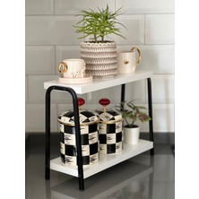 Tekno Trust 2 Yıl Mutfak Raf Beyaz Tezgah Üstü Raf Kahve Köşesi Raf Banyo Raf Baharatlık Suntalam Modern Beyaz