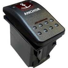 OEM PowerMaster ﻿Çapa Irgatı Sembollü Yaylı Işıksız 4 Pinli On-Off 12-24V Marin Switch