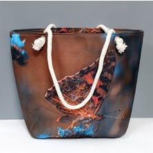 Feryal Kelebek Desenli Plaj Çantası