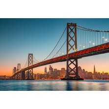 Movas Sanat Oakland Köprüsü Ve San Fransisco | Elmas Mozaik Tablo | Mozaik Puzzle | 50x33 | E2020510