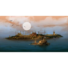 Movas Sanat İstanbul Geceleri Ve Kız Kulesi | Elmas Mozaik Tablo | Mozaik Puzzle | 50x26 | E2020580