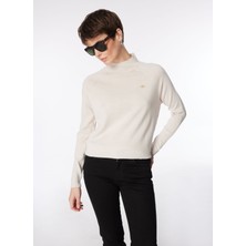 U.S. Polo Assn. Yarım Balıkçı Yaka Regular Fit Bej Kazak Kadın GB01-BSK23