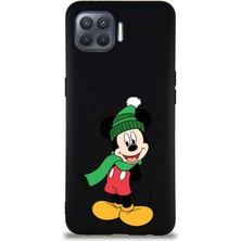 PrintiFy Oppo Reno 4 Lite Soft Premier Kapak Mickey Mouse-G Tasarımlı Silikon Kılıf - Siyah