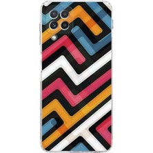 Printify Samsung Galaxy A22 Kamera Korumalı Kapak Grafiti Labirent Tasarımlı Şeffaf Kılıf