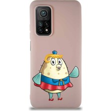 PrintiFy Xiaomi Mi 10T Soft Premier Kapak Puff Tasarımlı Silikon Kılıf - Pudra