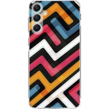 Printify Samsung Galaxy A34 Kamera Korumalı Kapak Labirent Grafiti Tasarımlı Şeffaf Kılıf