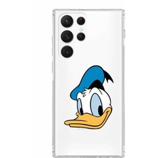 Printify Samsung Galaxy S22 Ultra Kamera Korumalı Kapak Donald Duck Tasarımlı Şeffaf Kılıf