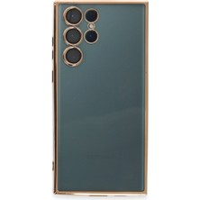 Newface Samsung Galaxy S22 Ultra Kılıf Razer Lensli Silikon - Gold 109008