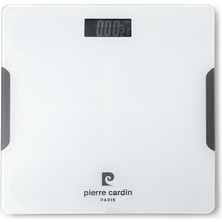 Pierre Cardin Dijital Baskül Beyaz Renk 4mm Temperli Cam Malzeme LCD Ekran