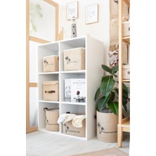 Tekno Trust 25 x 25 2'li Set Jüt Dolap Içi Organizer Takı, Makyaj, Banyo, Ofis Düzenleyici Saklama Kutusu Kumaş