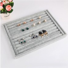 Tekno Trust Kumaş Yerli Süet Gri Sosisli Yüzük Stand Kutu (Aydındecor) 1 Dolap / Çekmece Içi Beyaz