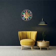 M3 Decorium Tüm Gece Karanlıkta Görünen Işıklı Fosforlu LED Lambalı 40 cm Metal Aluminyum Kasa Camlı Duvar Saati