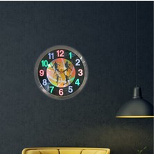 M3 Decorium Tüm Gece Karanlıkta Görünen Işıklı Fosforlu LED Lambalı 40 cm Metal Aluminyum Kasa Camlı Duvar Saati