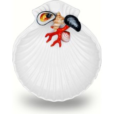 Edelweiss Italy Frutti Di Mare Beyaz Seramik Servis Tabağı 15X13 cm