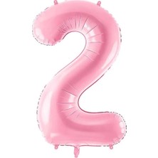 Organizasyon Pazarı 34 inç 2 Açık Pembe Renk Rakam Folyo Balon