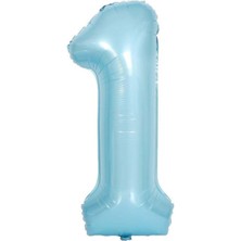 Organizasyon Pazarı 34 inç 1 Açık Mavi Renk Rakam Folyo Balon