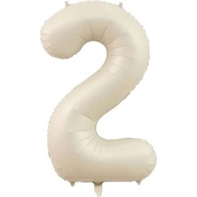 Organizasyon Pazarı34 inç 2 Krem Renk Rakam Folyo Balon