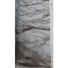 Polset Mermer Desenli Şeffaf Masa  Örtüsü 80 cm x 180 cm