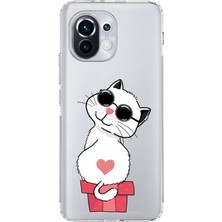 PrintiFy Xiaomi Mi 11 Kamera Korumalı Kapak Coolcat Tasarımlı Şeffaf Kılıf