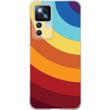 PrintiFy Xiaomi Mi 12T Kamera Korumalı Kapak Renk Cümbüşü Tasarımlı Şeffaf Kılıf
