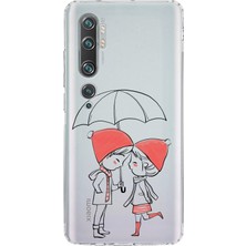 PrintiFy Xiaomi Mi Note 10 Kamera Korumalı Kapak Aşk Tasarımlı Şeffaf Kılıf