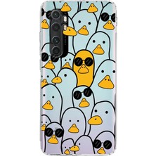 PrintiFy Xiaomi Mi Note 10 Lite Kamera Korumalı Kapak Duck Tasarımlı Şeffaf Kılıf